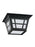 Generation Lighting Herrington transitional 2-light outdoor exterior ceiling flush mount in black finish with etched whi