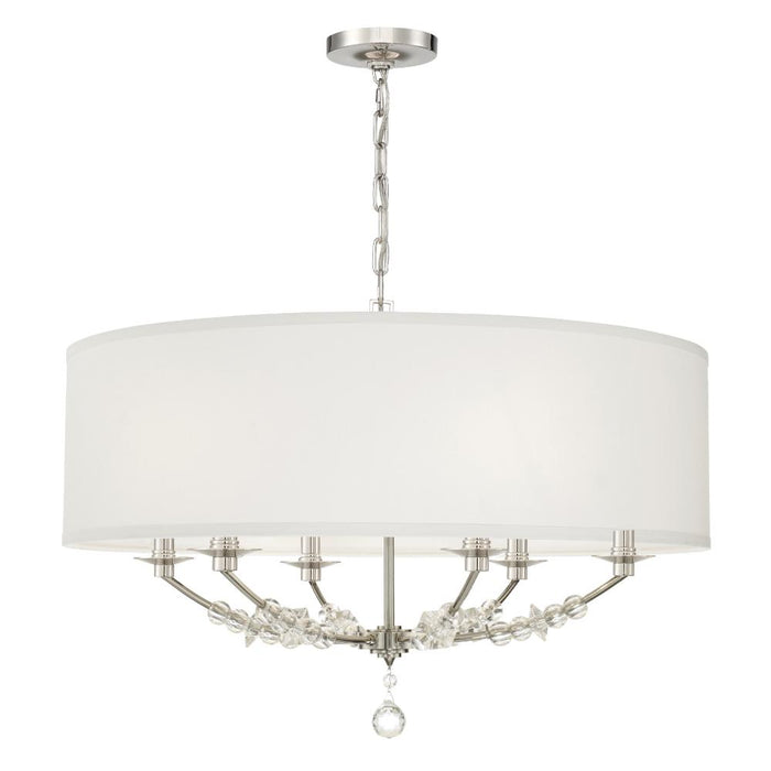 Crystorama Mirage 6 Light Polished Nickel Drum Shade Chandelier