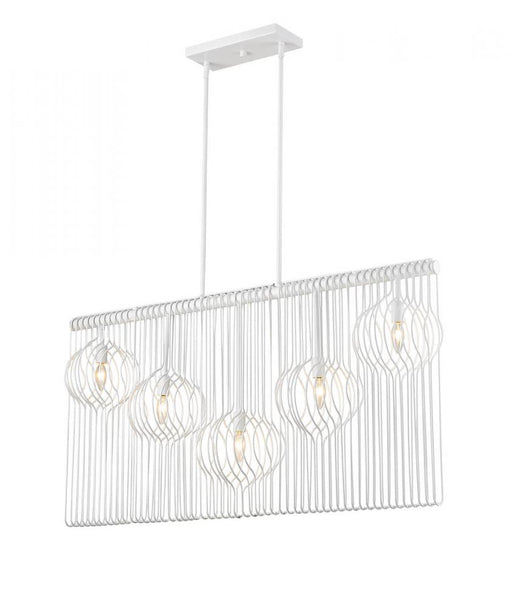 5 Light Linear Chandelier | 801-5L-WH
