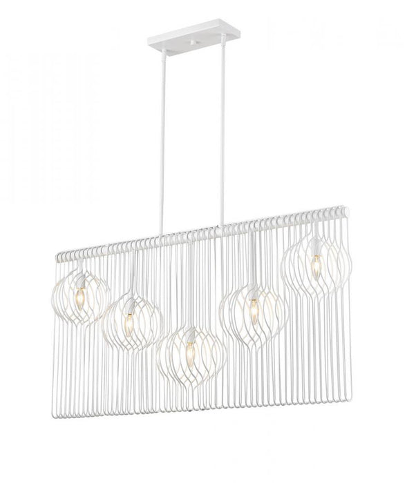 5 Light Linear Chandelier | 801-5L-WH