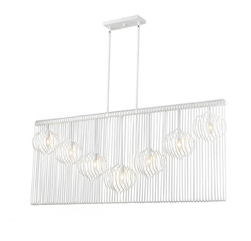 7 Light Linear Chandelier | 801-7L-WH