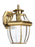 Generation Lighting Lancaster traditional 1-light outdoor exterior medium wall lantern sconce in polished brass gold fin