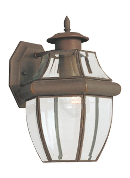 Generation Lighting Lancaster traditional 1-light outdoor exterior medium wall lantern sconce in antique bronze finish w