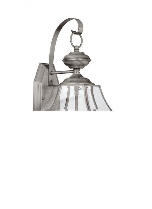 Generation Lighting Lancaster traditional 2-light LED outdoor exterior wall lantern sconce in antique brushed nickel sil