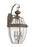 Generation Lighting Lancaster traditional 3-light outdoor exterior wall lantern sconce in antique bronze finish with cle