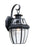Generation Lighting Lancaster traditional 1-light outdoor exterior large wall lantern sconce in black finish with clear