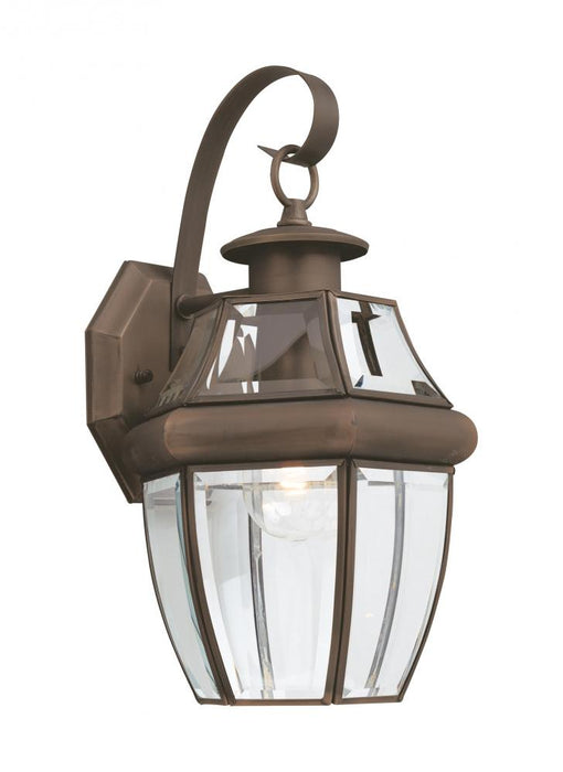 Generation Lighting Lancaster traditional 1-light outdoor exterior large wall lantern sconce in antique bronze finish wi | 8067-71