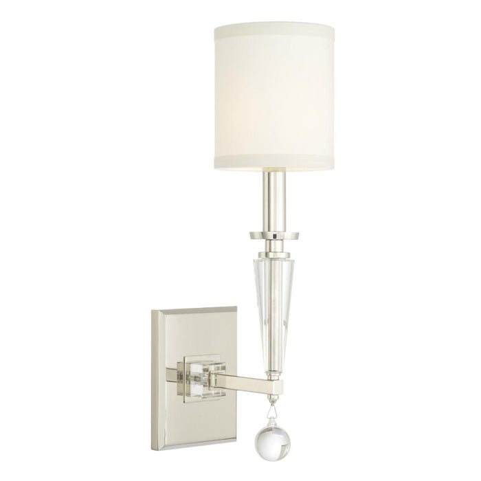 Crystorama Paxton 1 Light Polished Nickel Sconce