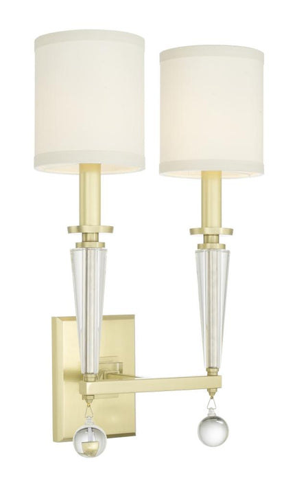 Crystorama Paxton 2 Light Aged Brass Sconce