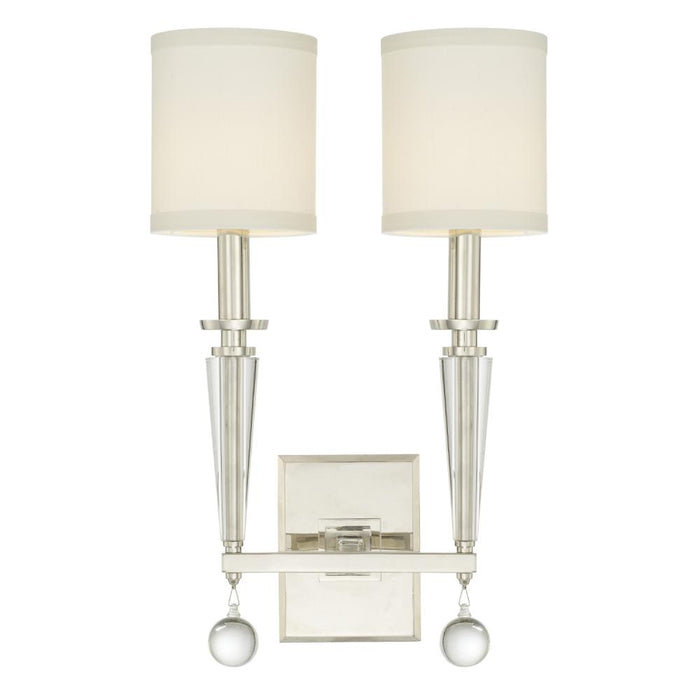 Crystorama Paxton 2 Light Polished Nickel Sconce