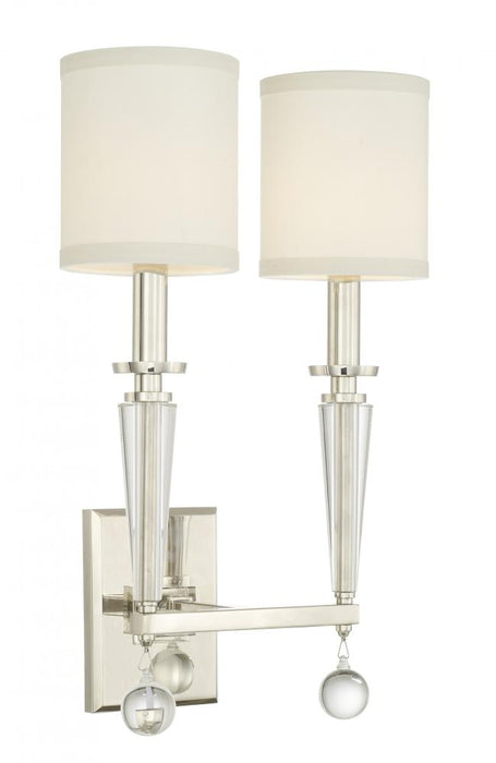 Crystorama Paxton 2 Light Polished Nickel Sconce