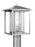 Generation Lighting Hunnington contemporary 1-light outdoor exterior post lantern in weathered pewter grey finish with c