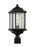 Generation Lighting Kent traditional 1-light outdoor exterior post lantern in oxford bronze finish with clear seeded gla