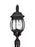 Generation Lighting Wynfield traditional 2-light LED outdoor exterior post lantern in black finish with glass shades