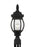 Generation Lighting Wynfield traditional 1-light outdoor exterior small post lantern in black finish with clear beveled