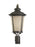 Generation Lighting Cape May traditional 1-light outdoor exterior post lantern in burled iron grey finish with etched li