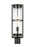 Visual Comfort & Co. Studio Collection Alcona transitional 1-light outdoor exterior post lantern in antique bronze finish with clear fluted