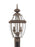 Generation Lighting Lancaster traditional 2-light outdoor exterior post lantern in antique bronze finish with clear curv