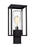 Visual Comfort & Co. Studio Collection Vado transitional 1-light LED outdoor exterior post lantern in black finish with clear glass shade