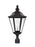 Generation Lighting Brentwood traditional 3-light LED outdoor exterior post lantern in black finish with clear glass pan