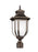 Generation Lighting Childress traditional 1-light outdoor exterior post lantern in antique bronze finish with satin etch