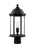 Generation Lighting Sevier traditional 1-light outdoor exterior medium post lantern in black finish with clear glass pan