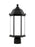 Generation Lighting Sevier traditional 1-light outdoor exterior medium post lantern in black finish with satin etched gl