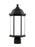 Generation Lighting Sevier traditional 1-light LED outdoor exterior medium post lantern in black finish with satin etche