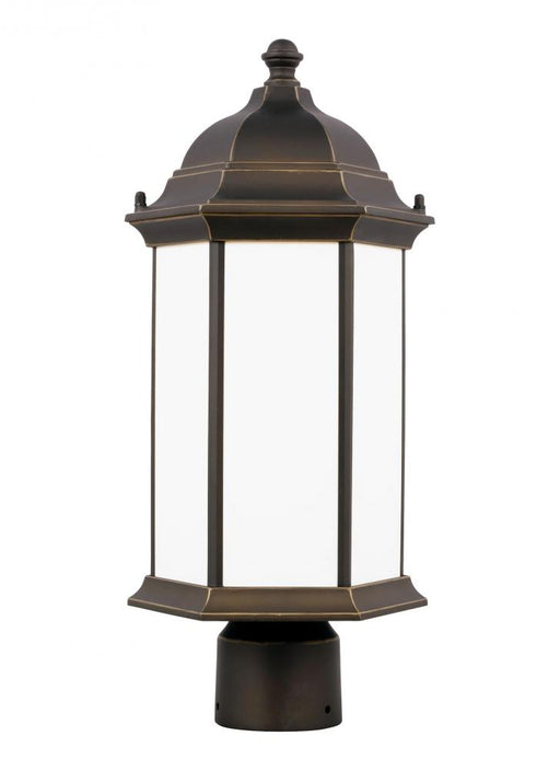 Generation Lighting Sevier traditional 1-light LED outdoor exterior medium post lantern in antique bronze finish with sa