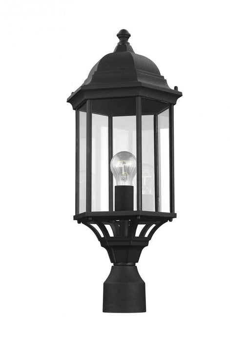 Generation Lighting Sevier traditional 1-light outdoor exterior large post lantern in black finish with clear glass pane
