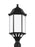 Generation Lighting Sevier traditional 1-light LED outdoor exterior large post lantern in black finish with satin etched