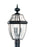 Generation Lighting Lancaster traditional 3-light outdoor exterior post lantern in black finish with clear curved bevele