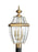 Generation Lighting Lancaster traditional 3-light LED outdoor exterior post lantern in polished brass gold finish with c