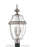 Generation Lighting Lancaster traditional 3-light LED outdoor exterior post lantern in antique brushed nickel silver fin