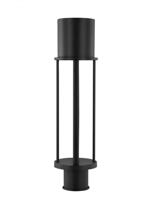 Visual Comfort & Co. Studio Collection Union modern LED outdoor exterior open cage post lantern light in black finish