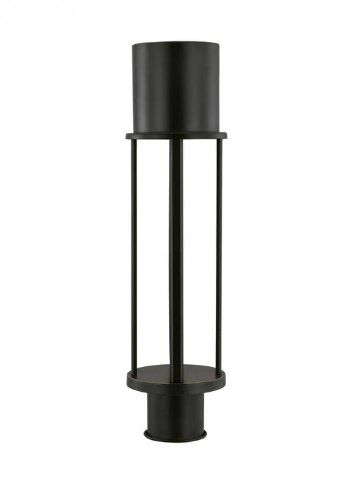 Visual Comfort & Co. Studio Collection Union modern LED outdoor exterior open cage post lantern light in antique bronze finish