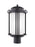 Generation Lighting Crowell contemporary 1-light LED outdoor exterior post lantern in black finish with satin etched gla
