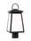 Visual Comfort & Co. Studio Collection Founders modern 1-light LED outdoor exterior post lantern in black finish with clear glass panels an
