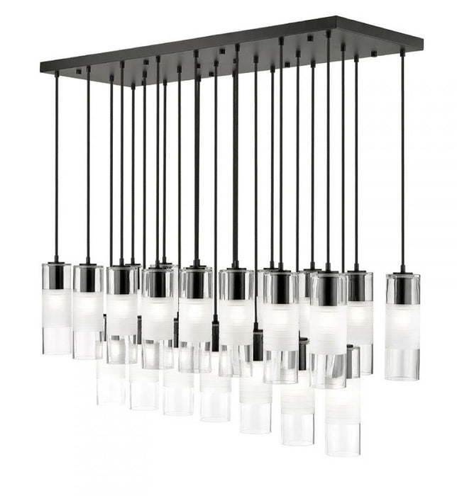 23 Light Linear Chandelier | 824P-23L-MB