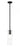 1 Light  Pendant | 824P-ROD-MB