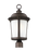 Generation Lighting Calder traditional 1-light LED outdoor exterior post lantern in antique bronze finish with satin etc