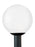 Generation Lighting Outdoor Globe traditional 1-light outdoor exterior medium post lantern in white finish with white pl