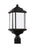 Generation Lighting Kent traditional 1-light outdoor exterior post lantern in oxford bronze finish with satin etched gla