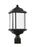 Generation Lighting Kent traditional 1-light LED outdoor exterior post lantern in oxford bronze finish with satin etched