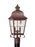 Generation Lighting Chatham traditional 2-light outdoor exterior post lantern in weathered copper finish with clear seed