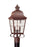Generation Lighting Chatham traditional 2-light LED outdoor exterior post lantern in weathered copper finish with clear
