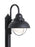 Generation Lighting Sebring transitional 1-light LED outdoor exterior post lantern in black finish with clear seeded gla