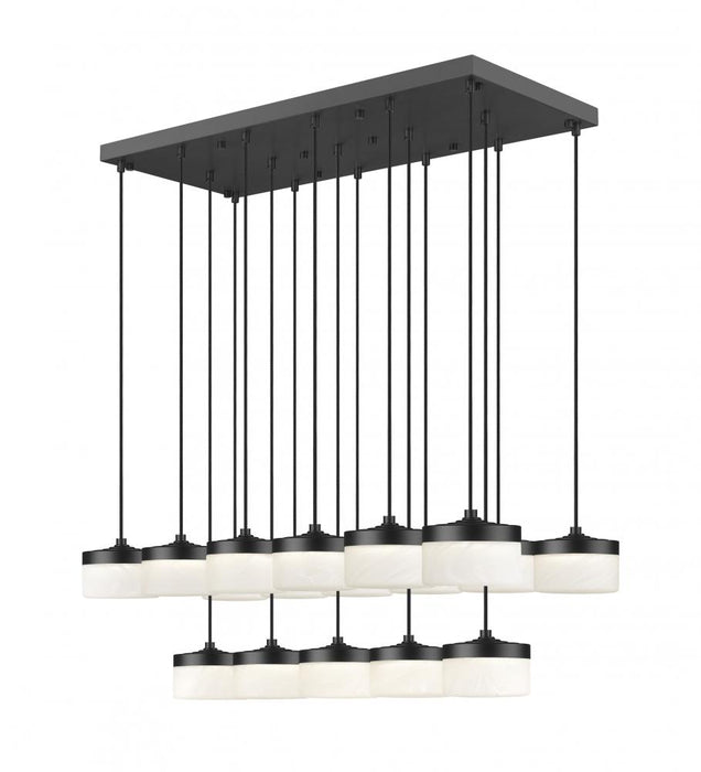 17 Light Linear Chandelier | 827P6-17L-MB-LED