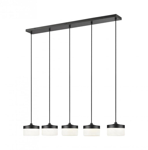 5 Light Linear Chandelier | 827P6-5L-MB-LED