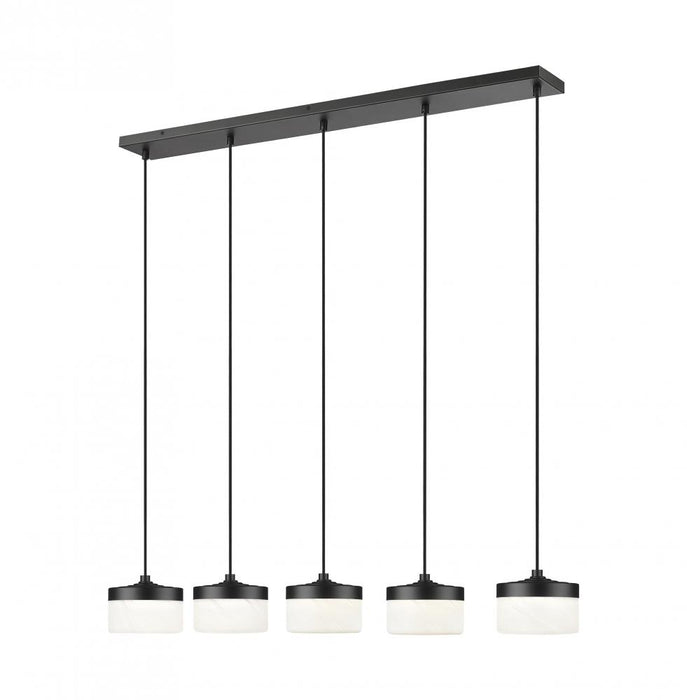 5 Light Linear Chandelier | 827P6-5L-MB-LED